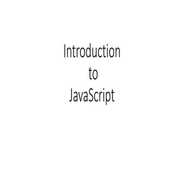 JavaScript Introduction and Implementation | PPTX