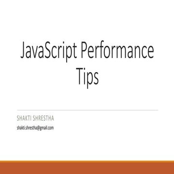 Java script performance tips | PPT