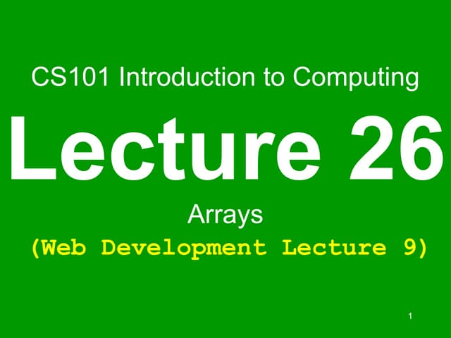 javascript arrays in details for udergaduate studenets .ppt