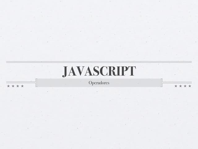 Java script   aula 02 - operadores