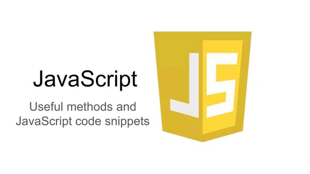 JavaScript Advanced - Useful methods to power up your code