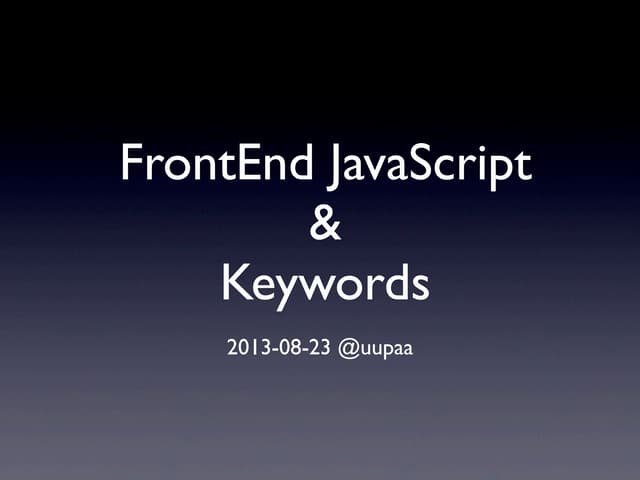 JavaScript And Keywords | PPT