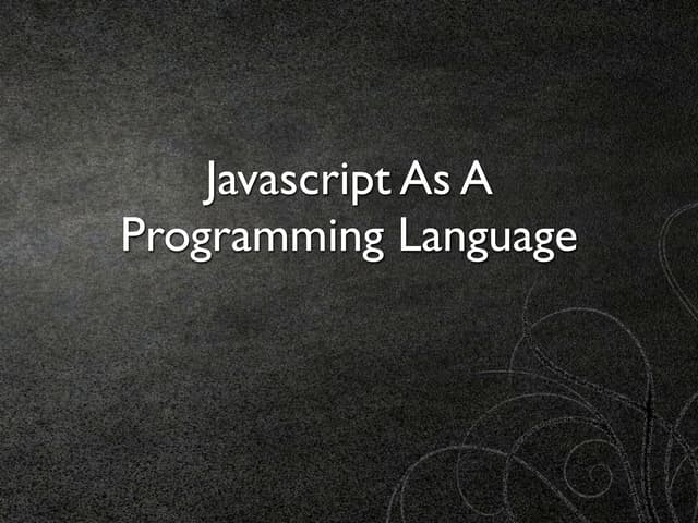  YOOX Launch & Learn - Javascript as a programming language