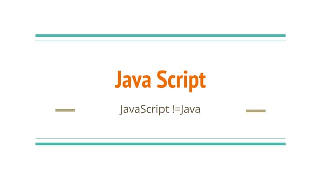 Javascript basics