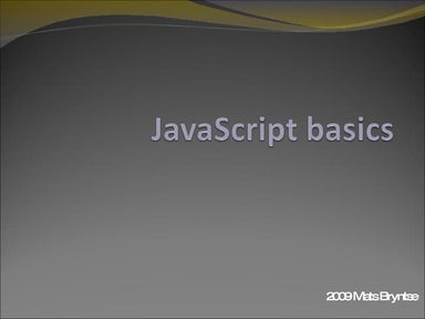 JavaScript Basics