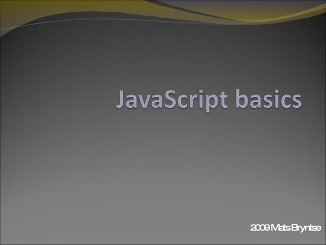 JavaScript Basics