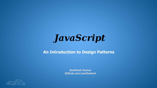 Introduction to Design Patterns in Javascript