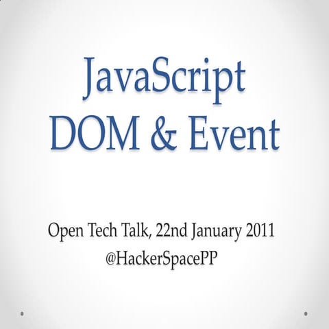 JavaScript DOM & event | PPT