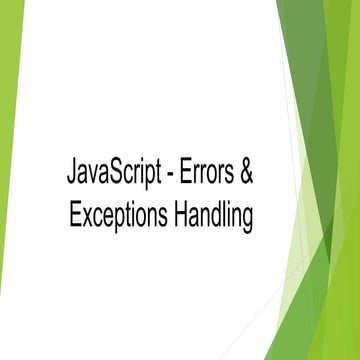 Exception Handling in JavaScript