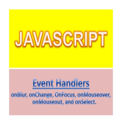JavaScript - Chapter 11 - Events | PPT