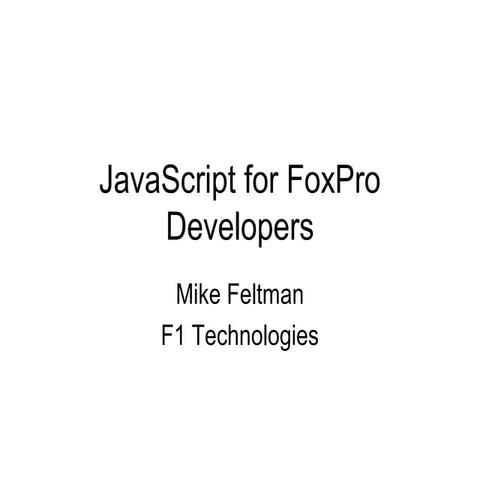 Java script for foxpro developers