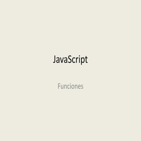 JavaScript funciones | PPT