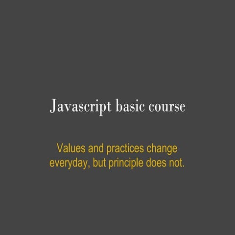 Javascript basic course | PPT