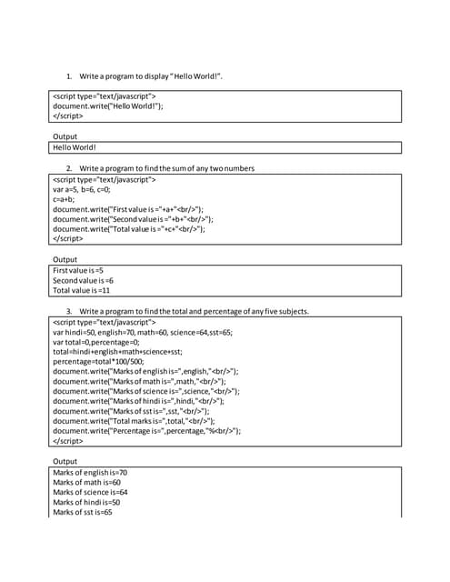 Javascript notes | DOCX | Programming Languages | Computing