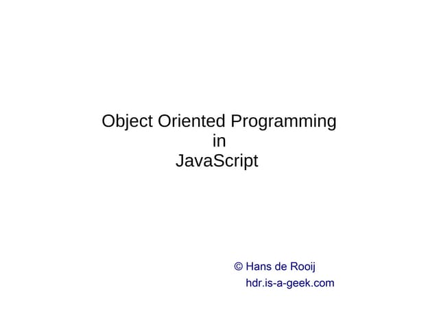 JavaScript Object Oriented Programming Cheat Sheet