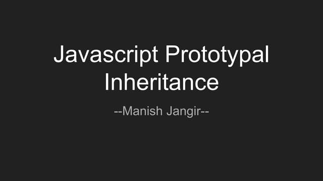 Javascript Prototypal Inheritance - Big Picture