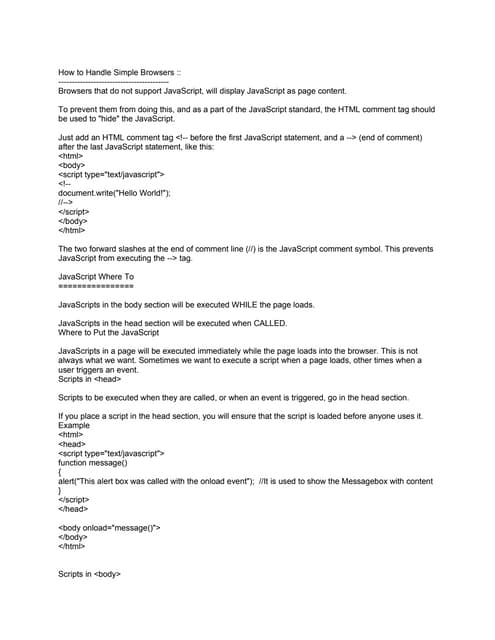 Java scripts