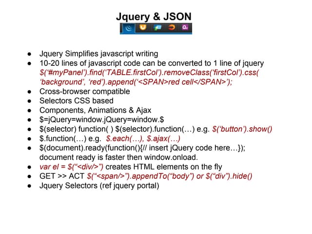 Javascript session june 2013 (iii) jquery   json