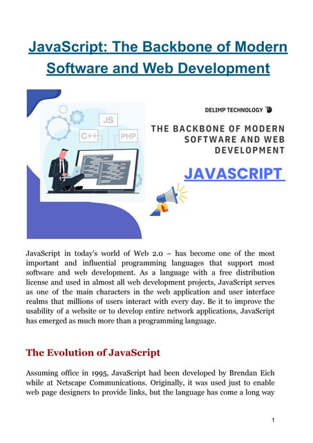 The Role Of JavaScript In Web Development | PDF