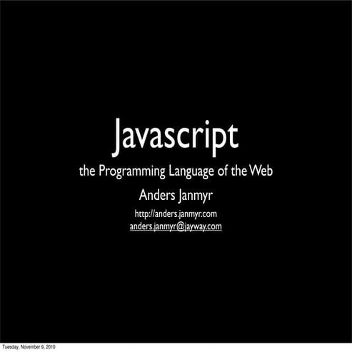 Javascript the Language of the Web | PPT
