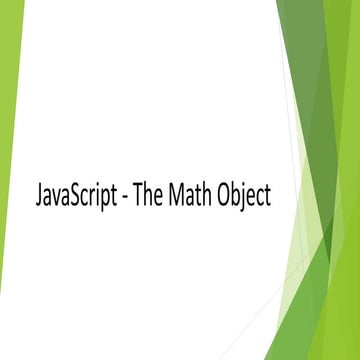 Java scriptthe math object | PPTX | Web Development | Internet