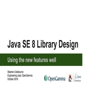 Java SE 8 library design | PPT