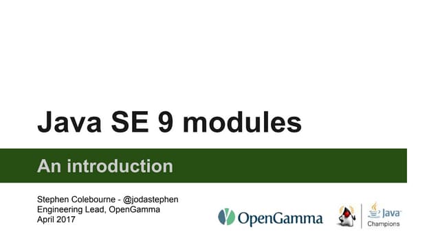 Java SE 9 modules (JPMS) - an introduction