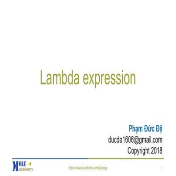 Java SE Advance chapter7: Lambda Expression | PPT