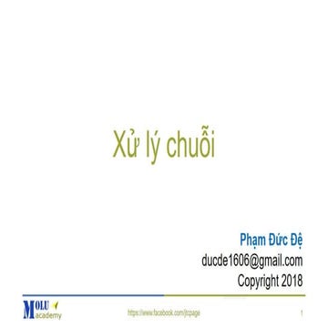 Java SE Basic Chapter7: Xử Lý Chuỗi