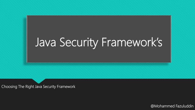 Java Security Framework's