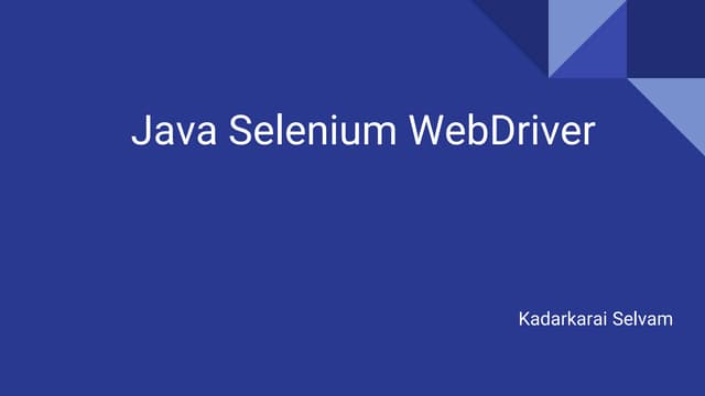 Java selenium web driver