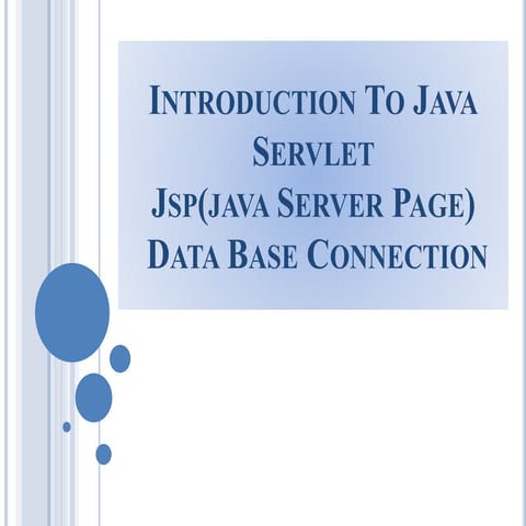 Java/Servlet/JSP/JDBC | PPTX