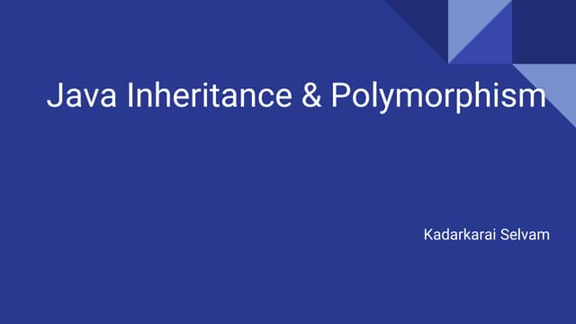 Java Inheritance and Polymorphism | PPTX