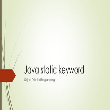 Java static keyword | PPTX