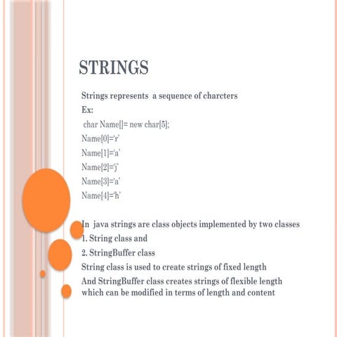 STRING FUNCTIONS IN JAVA BY N SARATH KUMAR | PPT