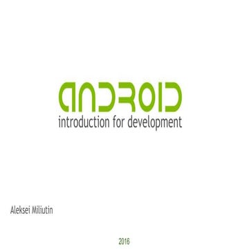 Java talks. Android intoduction for develompment