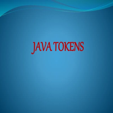 Java tokens | PPTX