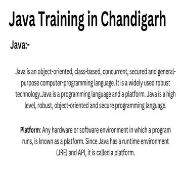 Java Training in Chandigarh | PPT