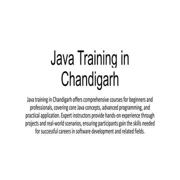 Java Training in Chandigarh  mohali khaara