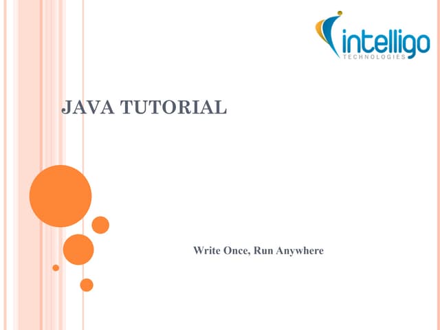 Java tutorial  PPT