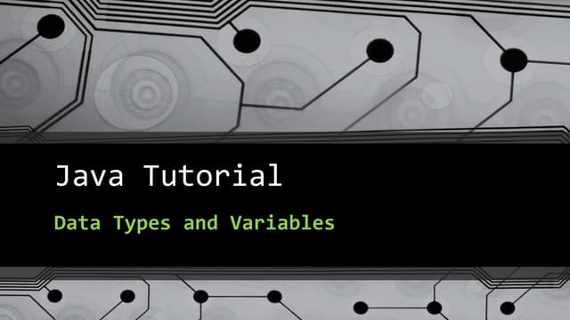 Java Data Types and Variables | PPTX