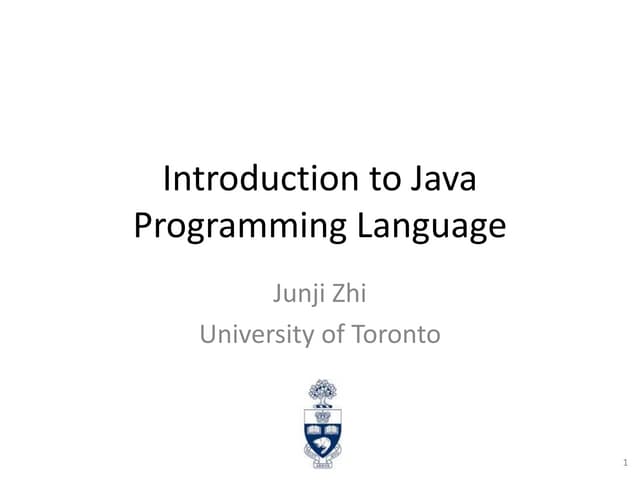 Introduction to Java Programming Language | PPT