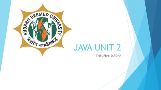 JAVA UNIT 2