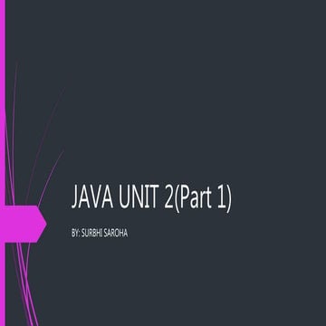 Java Unit 2(Part 1) | PPT