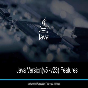 Java Version(v5 -v23) Features with sample code snippet | PDF