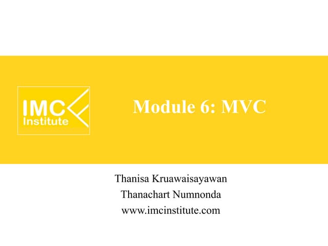 Java Web Programming [6/9] : MVC