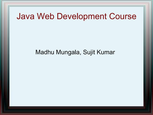 Java Web Development Course