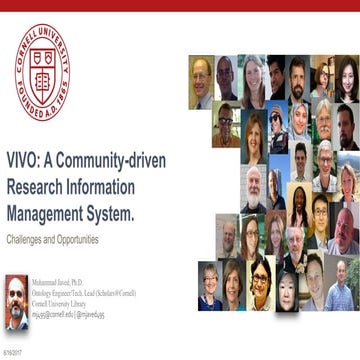 VIVO: A Community-driven Research Information Management System ...