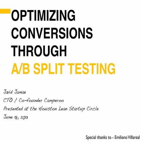 Optimizing website conversions through A/B split testing