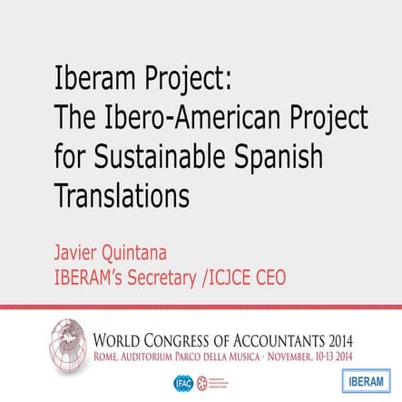 Iberam Project:The Ibero-American Project for Sustainable Spanish Translations